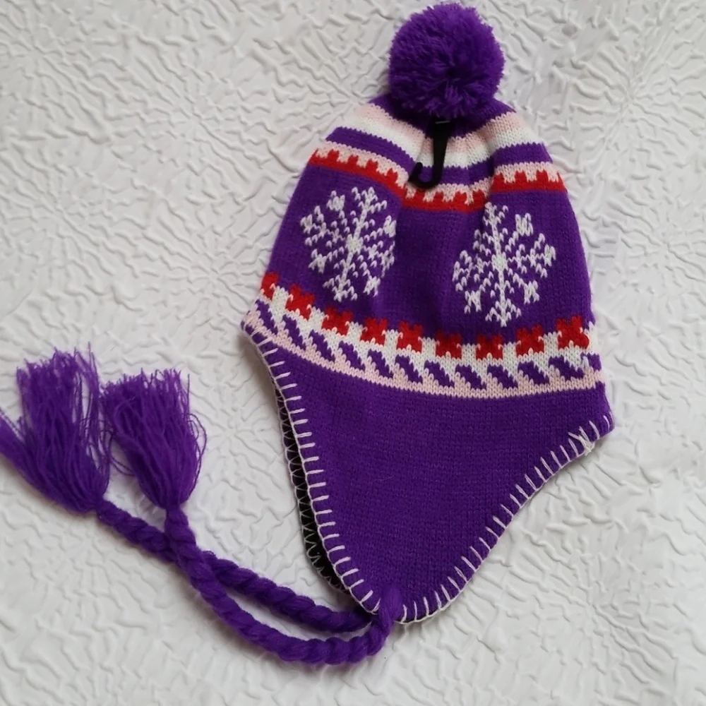NWT Smarttrend Kids Ear Flap Knit Hat Set